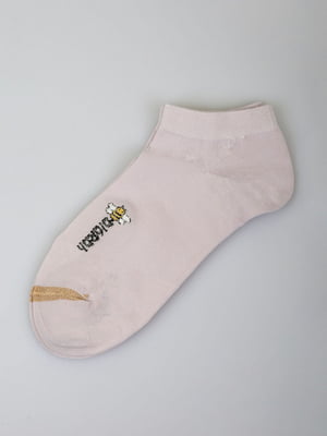 Шкарпетки короткі бузкового кольору з принтом | 5927954