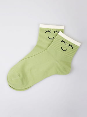 Носки зеленые с рисунком | 5928060