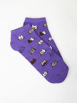 Шкарпетки фіолетові з малюнком | 5928154