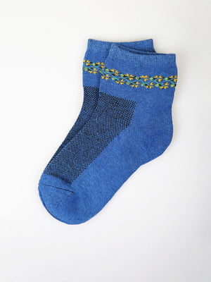 Шкарпетки сині з квітковим малюнком | 5928171