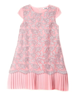 Сукня рожева з квітковим принтом | 5928288
