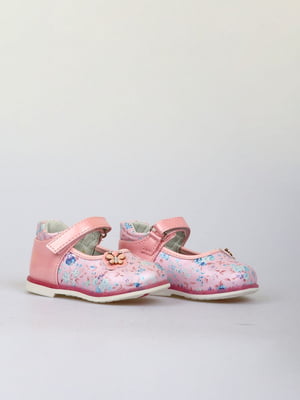 Туфлі рожеві з квітковим принтом | 6019848
