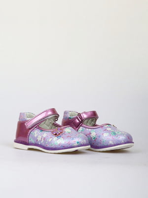 Туфлі фіолетові з квітковим принтом | 6019849