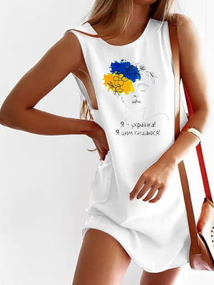 Платье-майка белое «Я - українка! Я цим пишаюся!» | 6021861