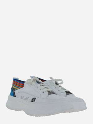 Кроссовки белые с контрастными вставками | 6024727