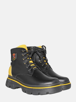 Ботинки черно-желтые | 6025033