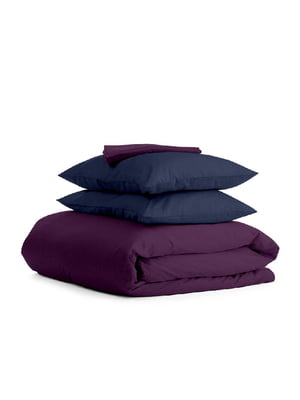 Комплект семейного постельного белья Satin Violet Blue-P 2х160х220 см | 6032990