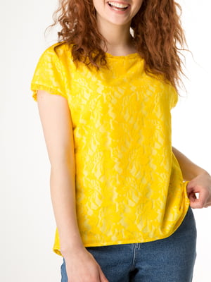 Блуза жовта мереживна | 6030773