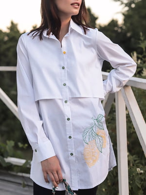 Туніка-сорочка біла з вишивкою «Лимони» | 6030822