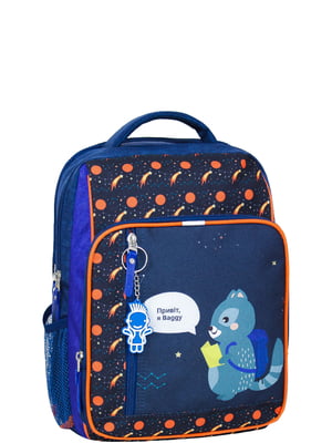 Рюкзак синій з принтом | 6034112