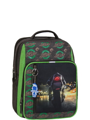 Рюкзак цвета хаки с принтом | 6034115