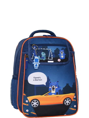 Рюкзак синій з принтом | 6034127