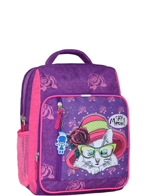 Рюкзак розово-фиолетовый с принтом | 6034128