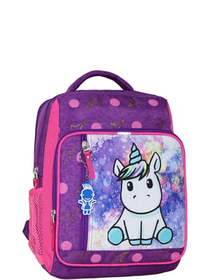Рюкзак розово-фиолетовый с принтом | 6034130