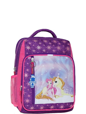 Рюкзак фіолетово-малиновий з принтом | 6034131