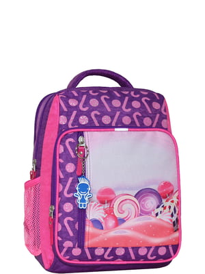 Рюкзак розово-фиолетовый с принтом | 6034132