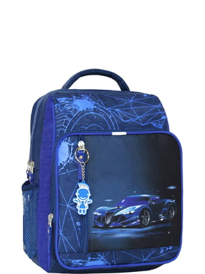 Рюкзак синій з принтом | 6034173