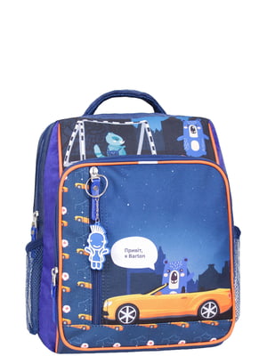 Рюкзак синій з принтом | 6034178
