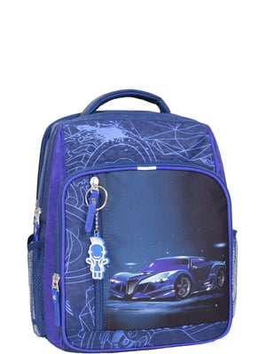 Рюкзак синій з принтом | 6034179