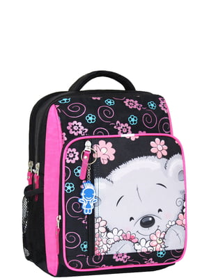 Рюкзак черно-розовый с принтом | 6034217