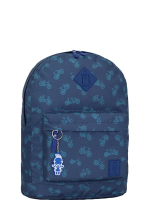 Рюкзак синий с принтом | 6034233