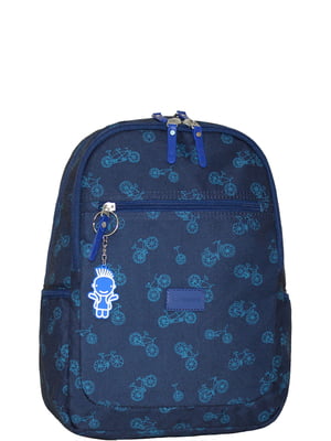 Рюкзак синий с принтом | 6034250