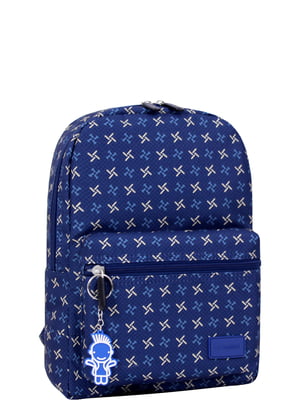 Рюкзак синий с принтом | 6034314