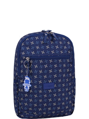Рюкзак синий с принтом | 6034391