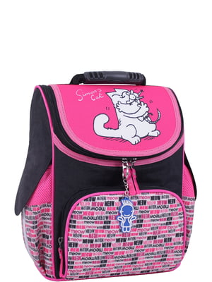 Рюкзак чорно-рожевий із принтом | 6034479