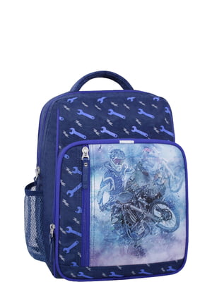 Рюкзак синій з принтом | 6034538