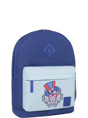 Рюкзак сине-бирюзовый с принтом | 6034737