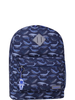 Рюкзак синій з принтом | 6034970