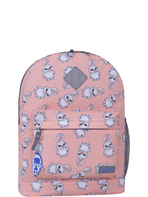 Рюкзак розовый с принтом | 6034975