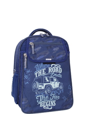 Рюкзак синій з принтом | 6035041