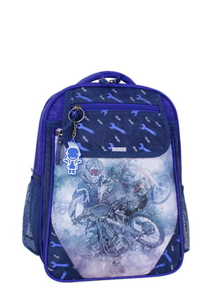 Рюкзак синий с принтом | 6035081