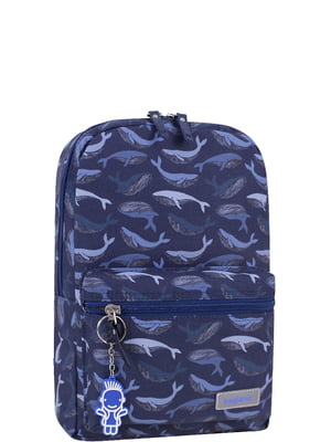 Рюкзак синій з принтом | 6035104