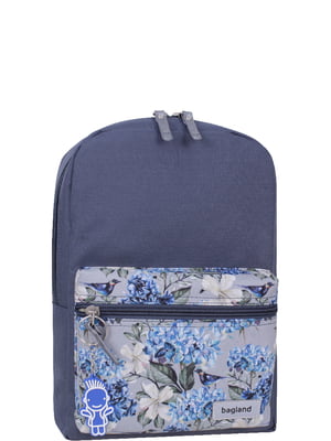 Рюкзак серый с цветочным принтом | 6035148