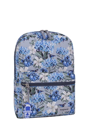 Рюкзак серый с цветочным принтом | 6035157