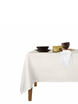 Набор столовый: скатерть (140х180 см) и салфетки (35х35 см, 4 шт.) Milk/White | 6036116