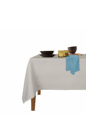Набор столовый: скатерть (140х180 см) и салфетки (35х35 см, 4 шт.) Quartz/Sky | 6036119