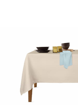 Набор столовый: скатерть (140х180 см) и салфетки (35х35 см, 4 шт.) Beige/LightBlue | 6036130