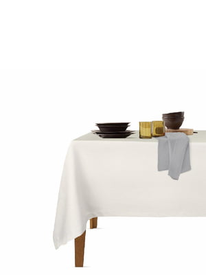 Набір столовий: скатертина (140х180 см) та серветки (35х35 см, 4 шт.) Milk/Grey  | 6036131