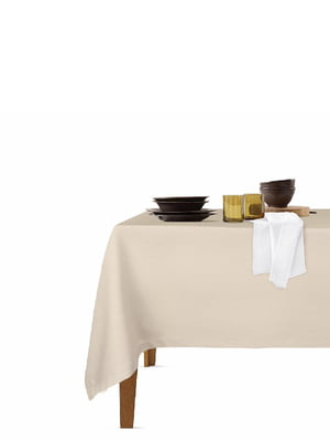 Набор столовый: скатерть (140х180 см) и салфетки (35х35 см, 4 шт.) Beige/White | 6036137
