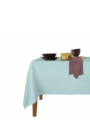 Набір столовий: скатертина (140х180 см) та серветки (35х35 см, 4 шт.) Mint/Chocolate  | 6036138