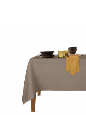 Набір столовий: скатертина (140х180 см) та серветки (35х35 см, 4 шт.) Chocolate/Mustard  | 6036141