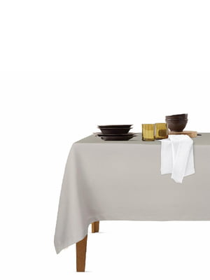 Набір столовий: скатертина (140х180 см) та серветки (35х35 см, 4 шт.) Quartz/White  | 6036143