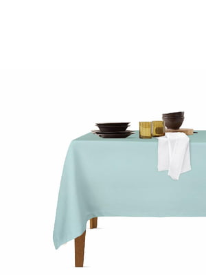 Набор столовый: скатерть (140х180 см) и салфетки (35х35 см, 4 шт.) Mint/White | 6036149