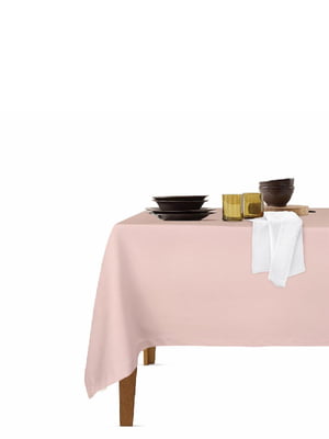 Набір столовий: скатертина (140х180 см) та серветки (35х35 см, 4 шт.) Rose/White  | 6036151