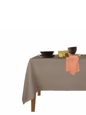 Набір столовий: скатертина (140х180 см) та серветки (35х35 см, 4 шт.) Chocolate/Terrakot  | 6036156
