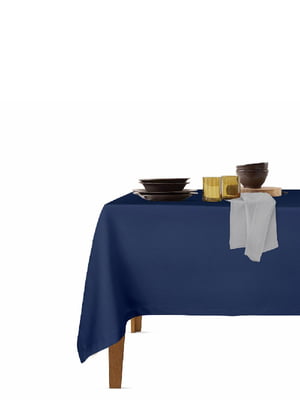 Набір столовий: скатертина (140х180 см) та серветки (35х35 см, 4 шт.) DarkBlue/Grey  | 6036158